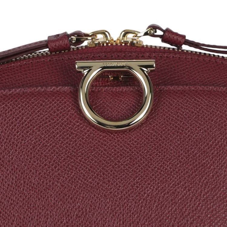 Ferragamo Gancini Medium Top Handle Bag Red