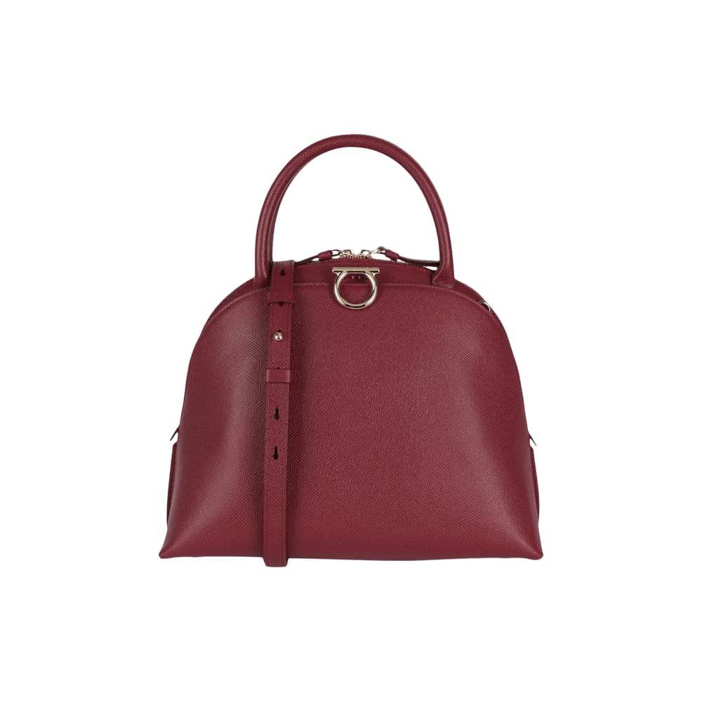 Ferragamo Gancini Medium Top Handle Bag Red