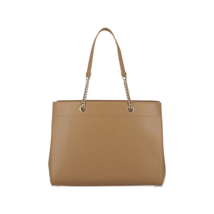 Ferragamo Vara Bow Smooth Leather Tote Camel