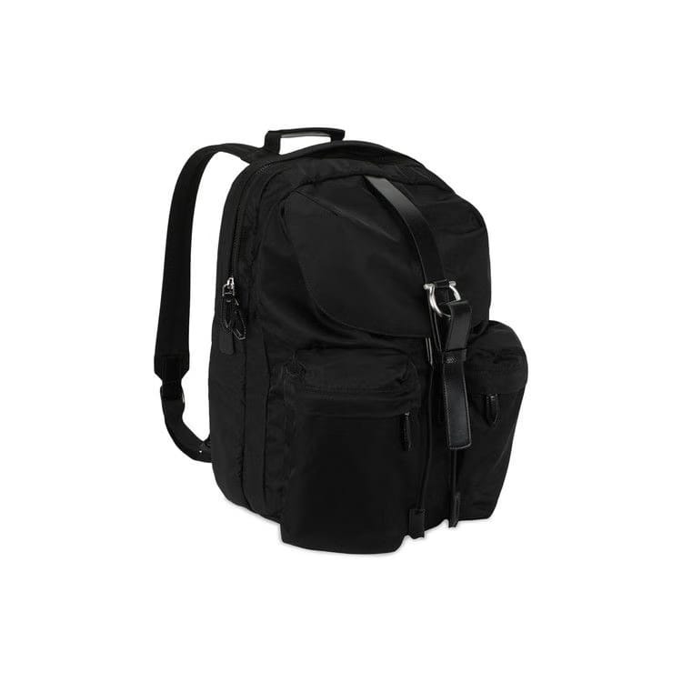 Ferragamo Nylon Gancini Technical Backpack Black