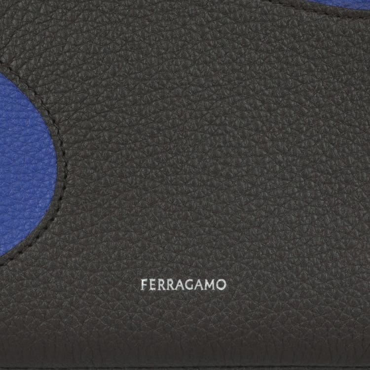 Ferragamo Cut-Out Pebbled Leather Phone Pouch White
