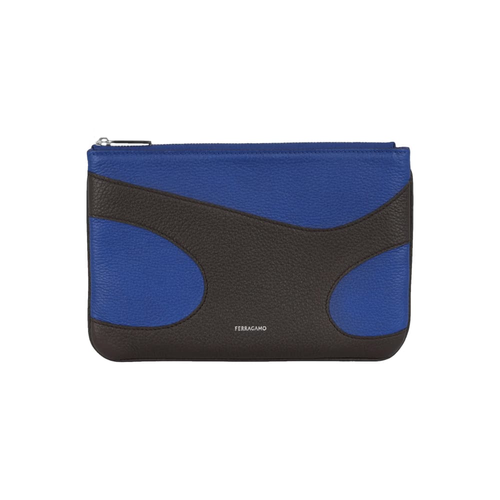 Ferragamo Cut-Out Pebbled Leather Phone Pouch White