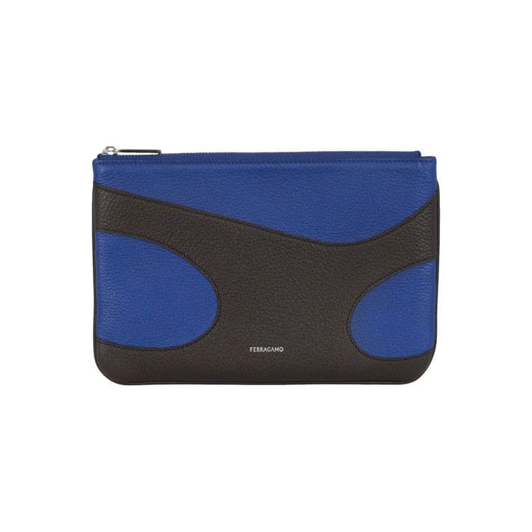 Ferragamo Cut-Out Pebbled Leather Phone Pouch White