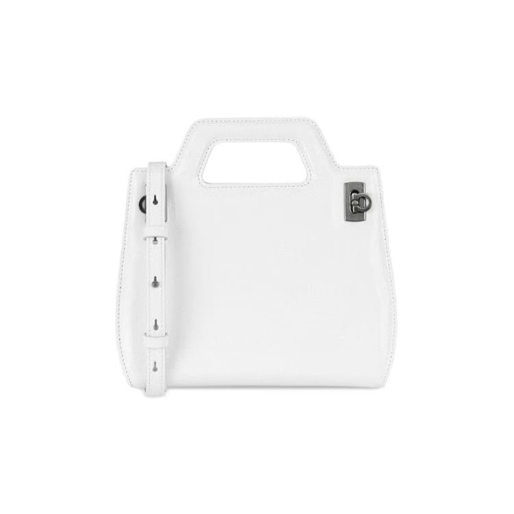 Ferragamo Mini Wanda Leather Top-Handle Bag White