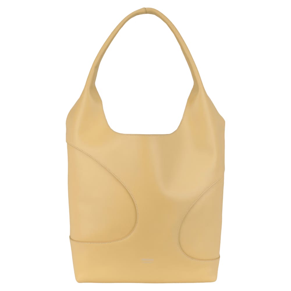 Ferragamo Debossed Cut-Out Hobo Bag Light Yellow