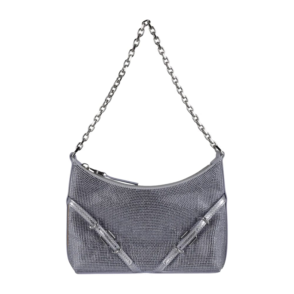 Givenchy Mini Voyou Party Shoulder Bag In Satin And Strass Lavender