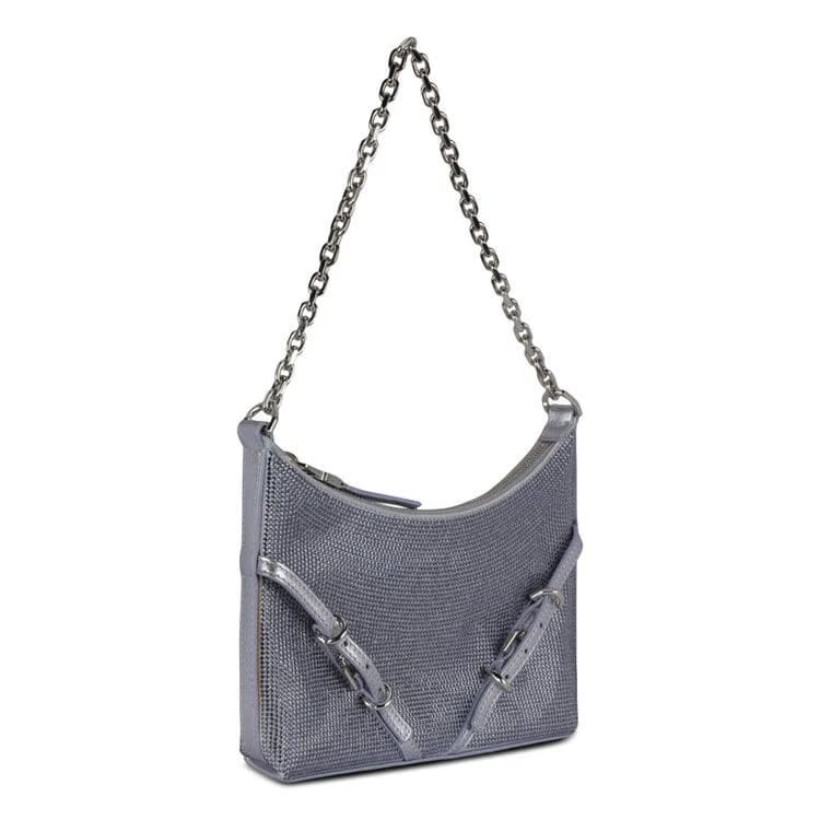 Givenchy Mini Voyou Party Shoulder Bag In Satin And Strass Lavender