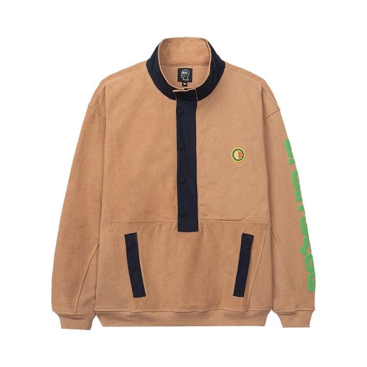 Brain Dead Global Works Snap Mock Neck Pullover Brown