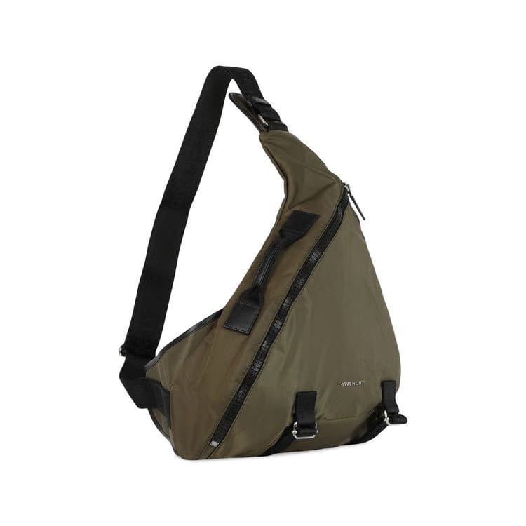 Givenchy Medium G-Zip Triangle Bag In Nylon Khaki