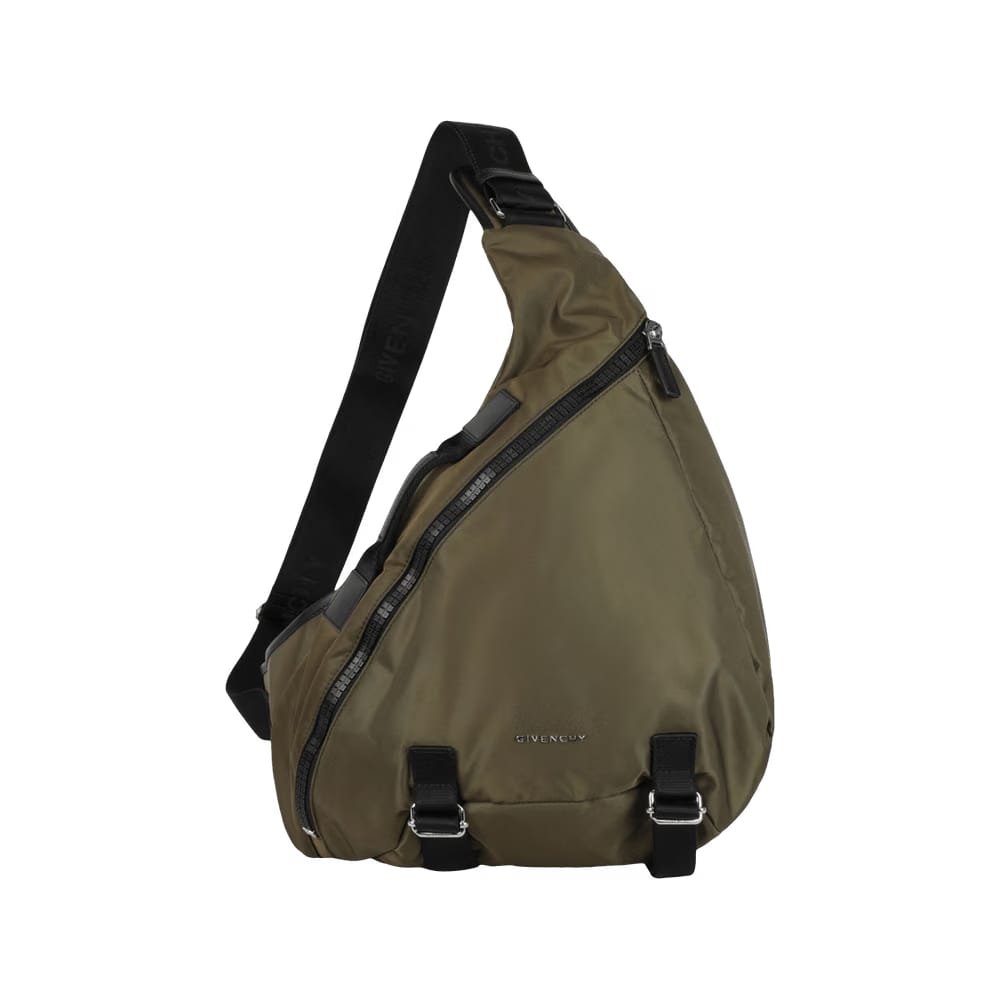 Givenchy Medium G-Zip Triangle Bag In Nylon Khaki