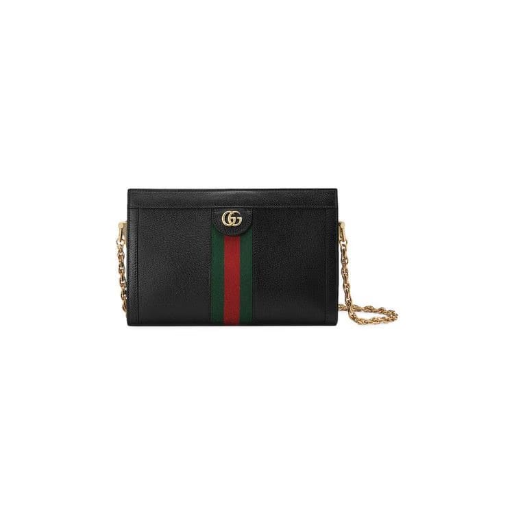 Gucci Leather Ophidia Small Shoulder Bag Black