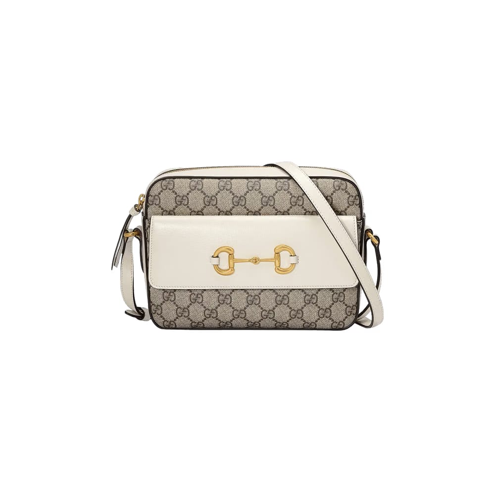 Gucci Horsebit 1955 Small Shoulder Bag White/Beige/Ebony
