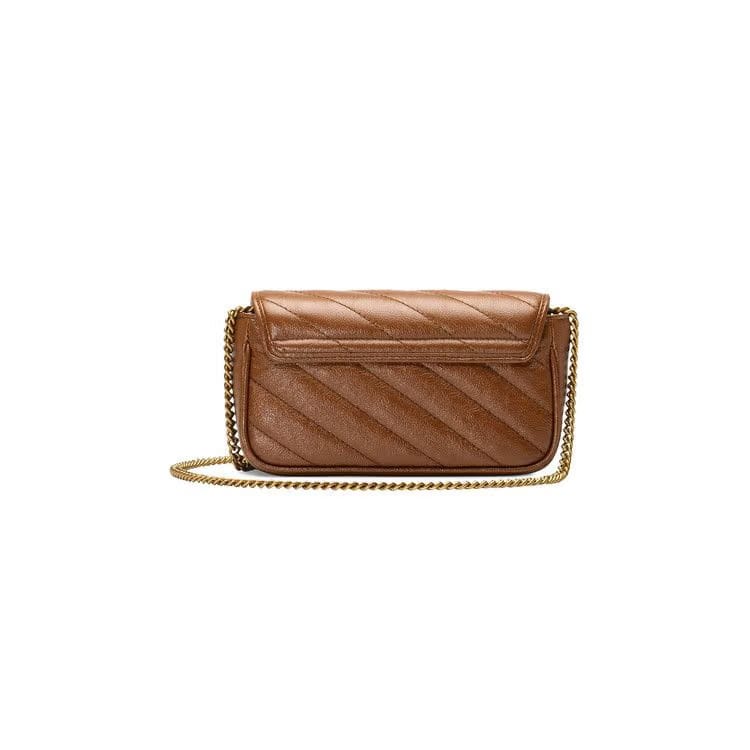 Gucci GG Marmont Matelassé Super Mini Bag Brown