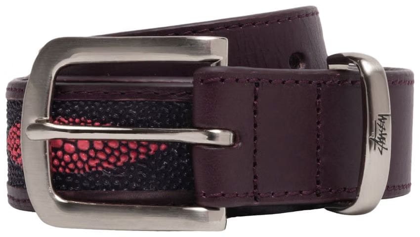 Stussy Manta Ray Print Overlay Belt Plum
