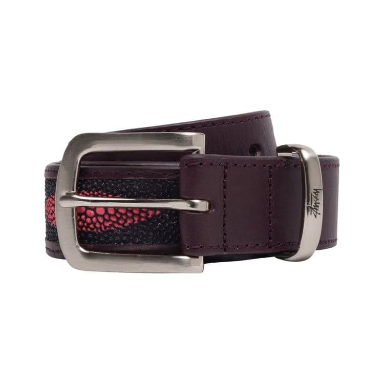 Stussy Manta Ray Print Overlay Belt Plum
