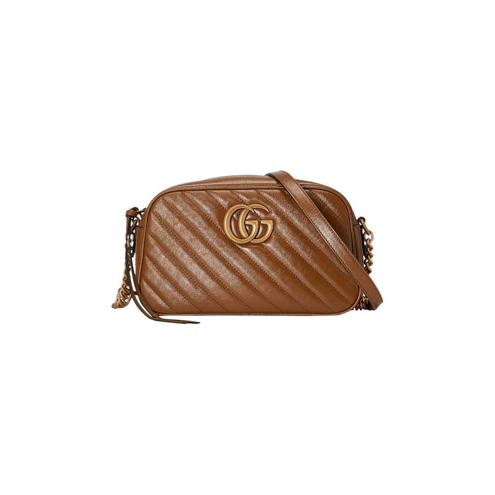 Gucci GG Marmont Small Matelassé Shoulder Bag Brown