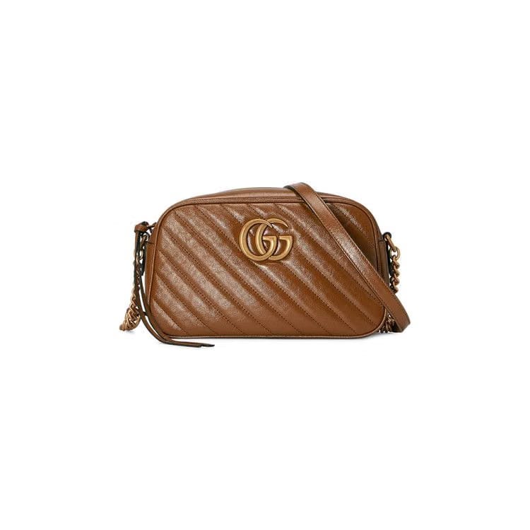 Gucci GG Marmont Small Matelassé Shoulder Bag Brown