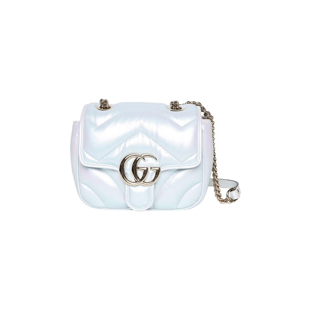 Gucci Marmont Mini Shoulder Bag Iridescent Snow Light Blue