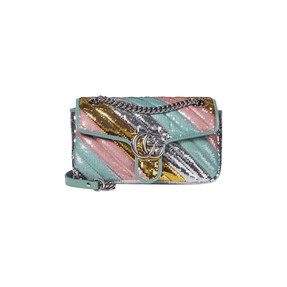Gucci GG Marmont Small Sequin Shoulder Bag Multicolor