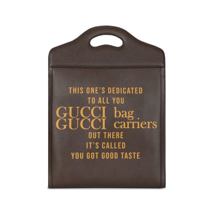 Gucci Aria 100th Anniversary Printed Tote Brown