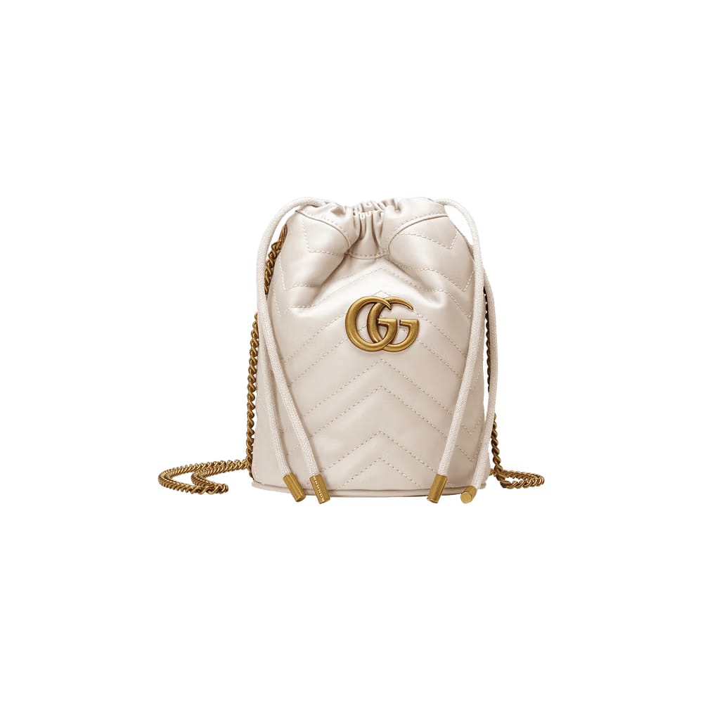 Gucci GG Marmont Mini Bucket Bag White