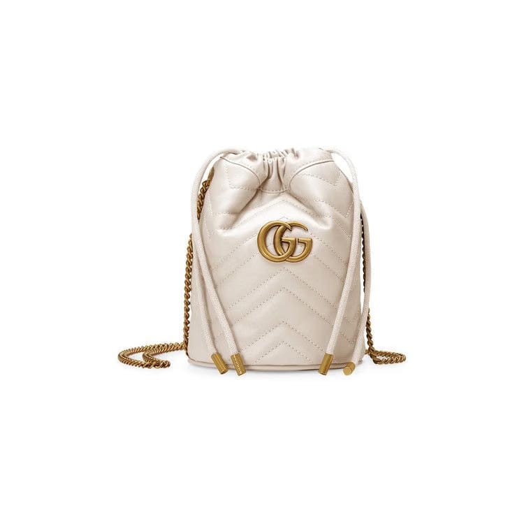 Gucci GG Marmont Mini Bucket Bag White