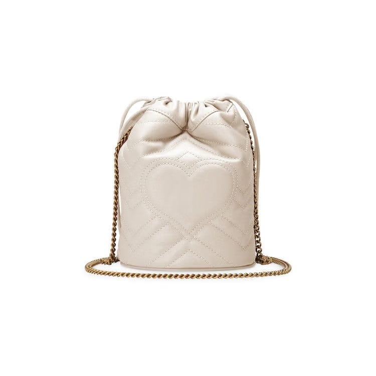 Gucci GG Marmont Mini Bucket Bag White