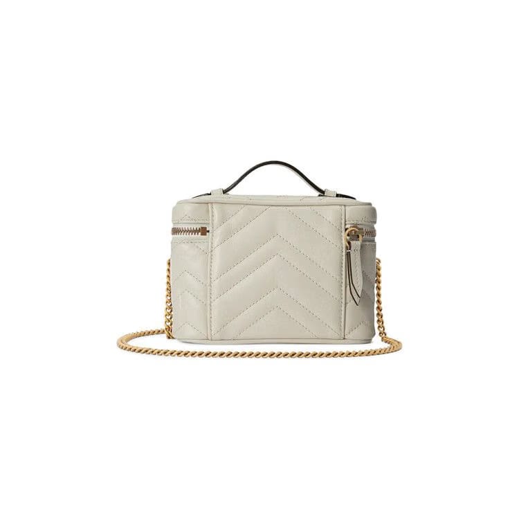 Gucci GG Marmont Mini Top Handle Bag Mystic White