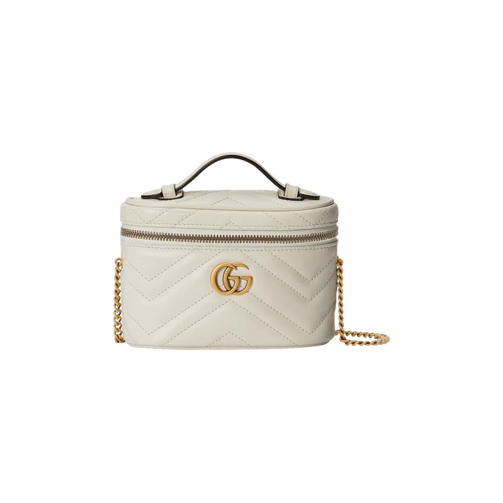 Gucci GG Marmont Mini Top Handle Bag Mystic White