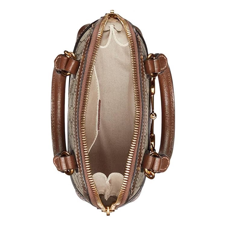 Gucci Horsebit 1955 Mini Top Handle Bag Beige/Ebony