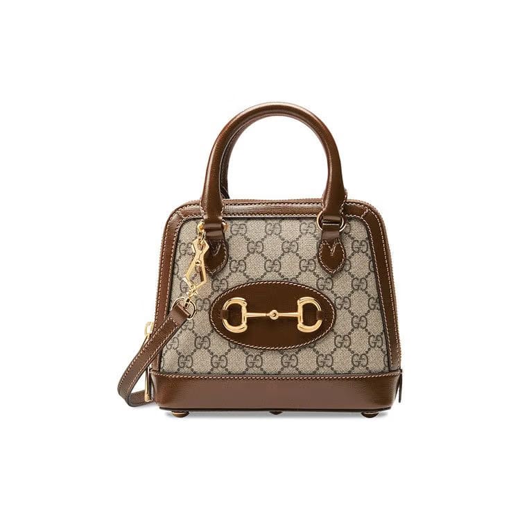 Gucci Horsebit 1955 Mini Top Handle Bag Beige/Ebony