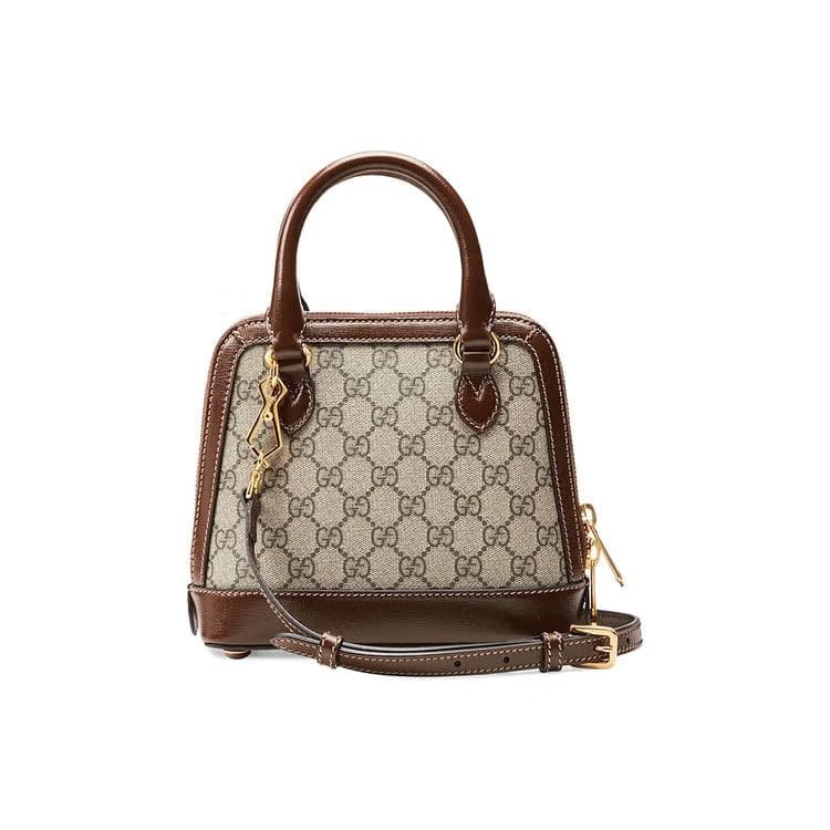 Gucci Horsebit 1955 Mini Top Handle Bag Beige/Ebony