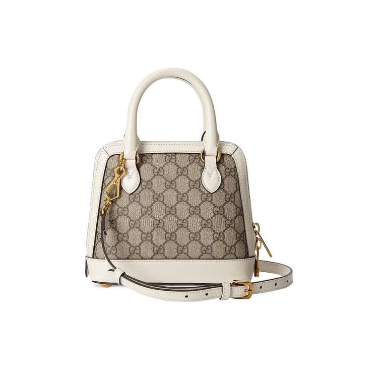 Gucci Horsebit 1955 Mini Top Handle Bag GG Supreme/White