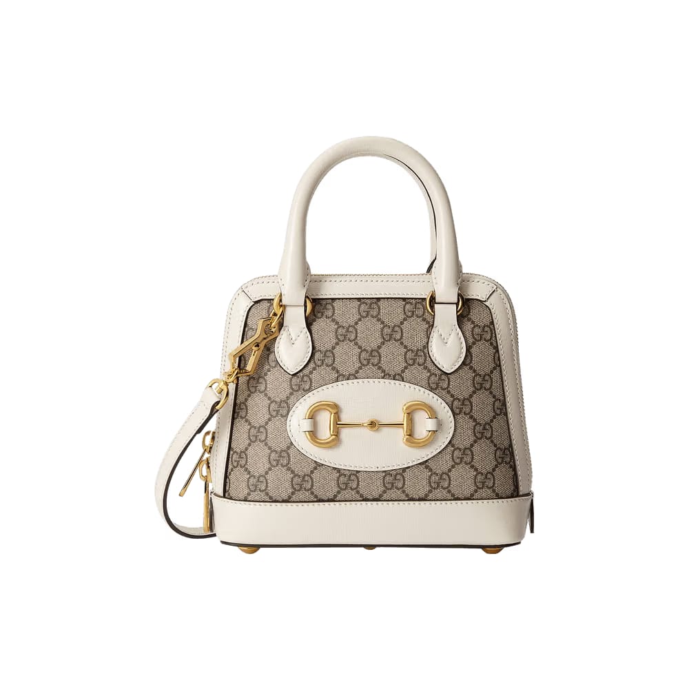 Gucci Horsebit 1955 Mini Top Handle Bag GG Supreme/White