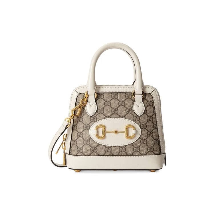 Gucci Horsebit 1955 Mini Top Handle Bag GG Supreme/White
