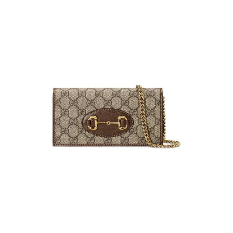 Gucci 1995 Horsebit Chain Wallet Beige/Brown Sugar