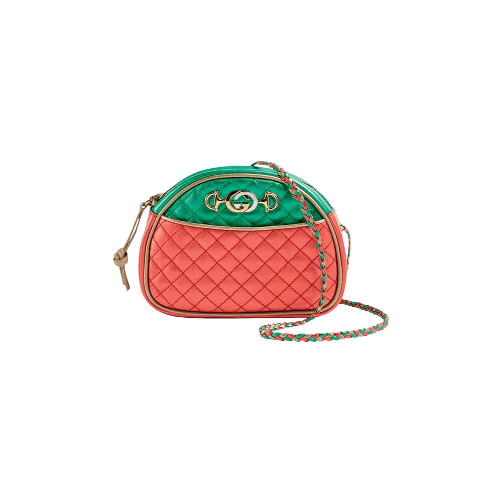 Gucci Laminated Leather Mini Bag Green/Red