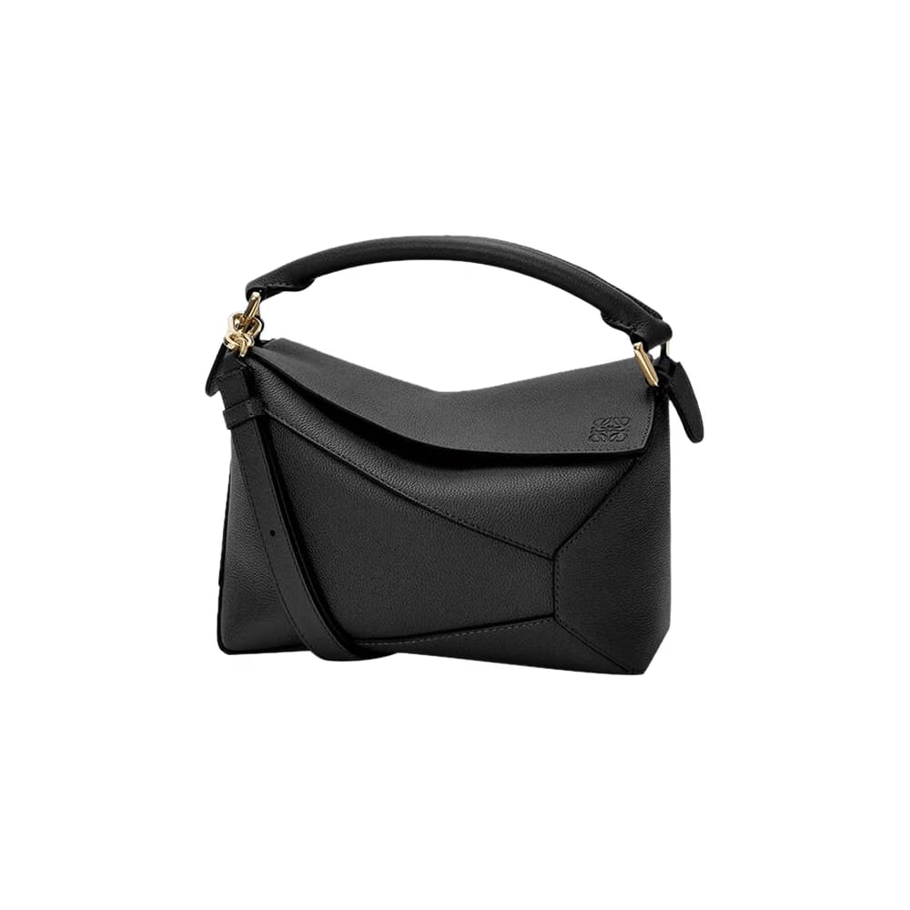 Loewe Small Puzzle Edge Bag In Soft Grained Calfskin Black