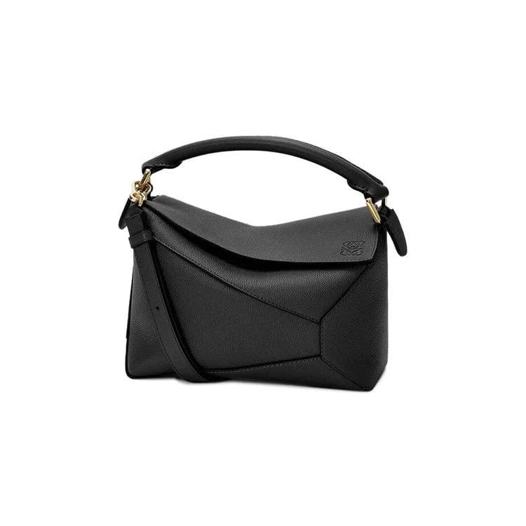 Loewe Small Puzzle Edge Bag In Soft Grained Calfskin Black