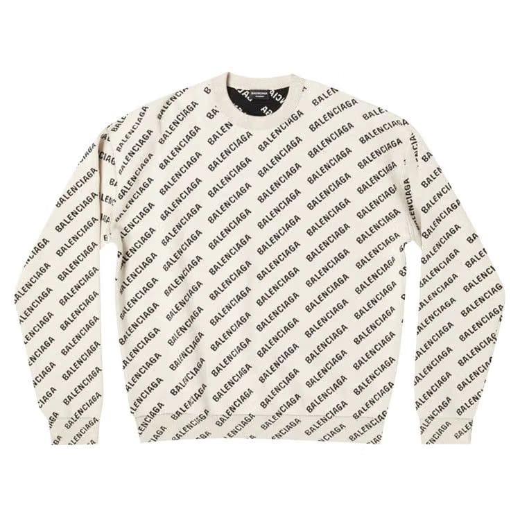 Balenciaga Long-Sleeve Crewneck White/Black