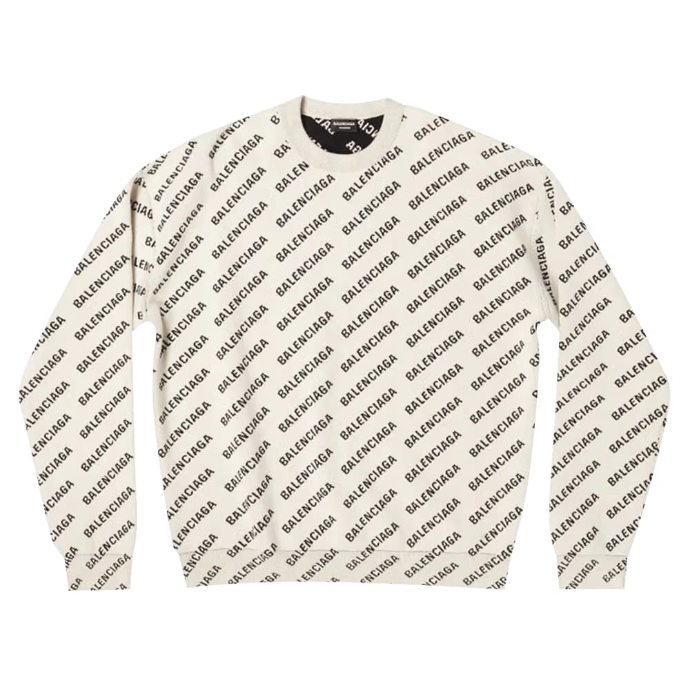 Balenciaga Long-Sleeve Crewneck White/Black