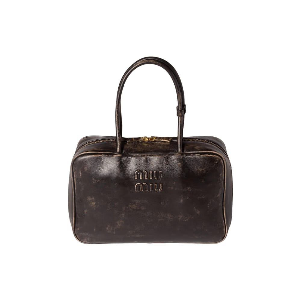 Miu Miu Beau Old Leather Bag Caffe