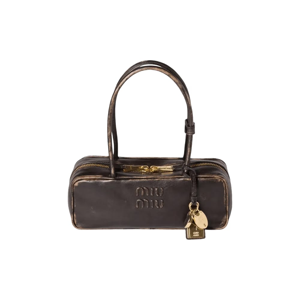 Miu Miu Bauletto Nappa Old Handbag Caffe