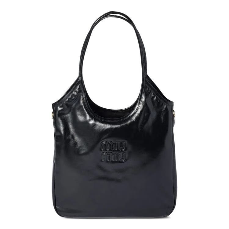 Miu Miu Softy Shine Shopping Handbag Nero