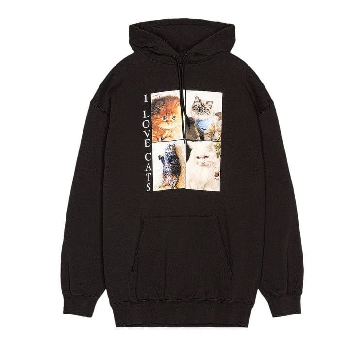 Balenciaga I Love Cats Hoodie Black