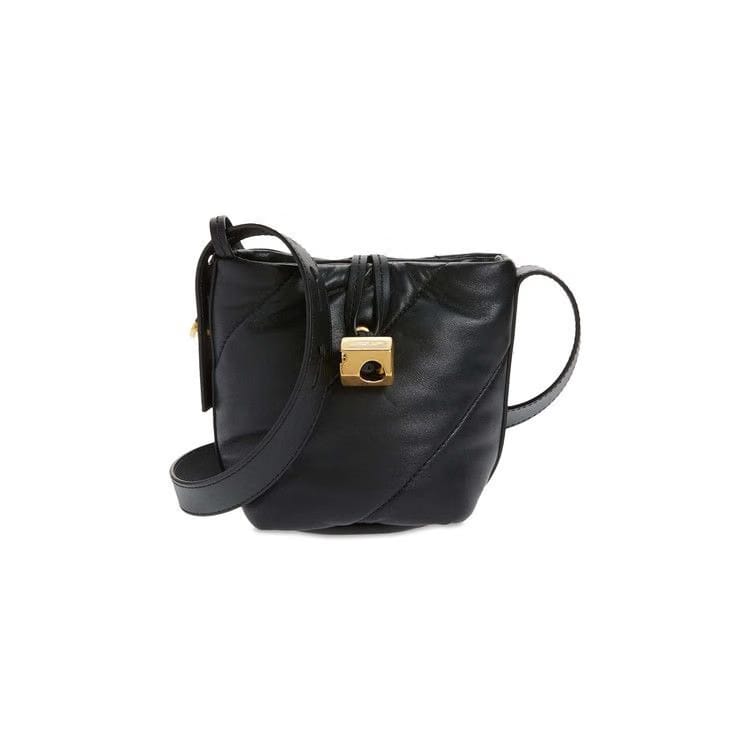 Off-White Nailed Quilted Leather Bucket Bag Black