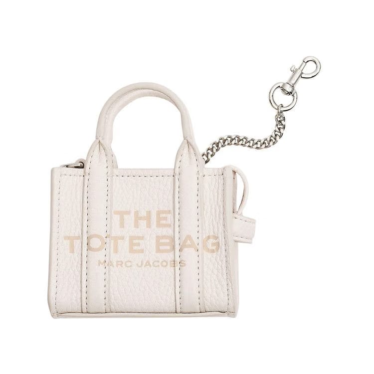 Marc Jacobs Nano Tote Charm Bag Cotton/Silver