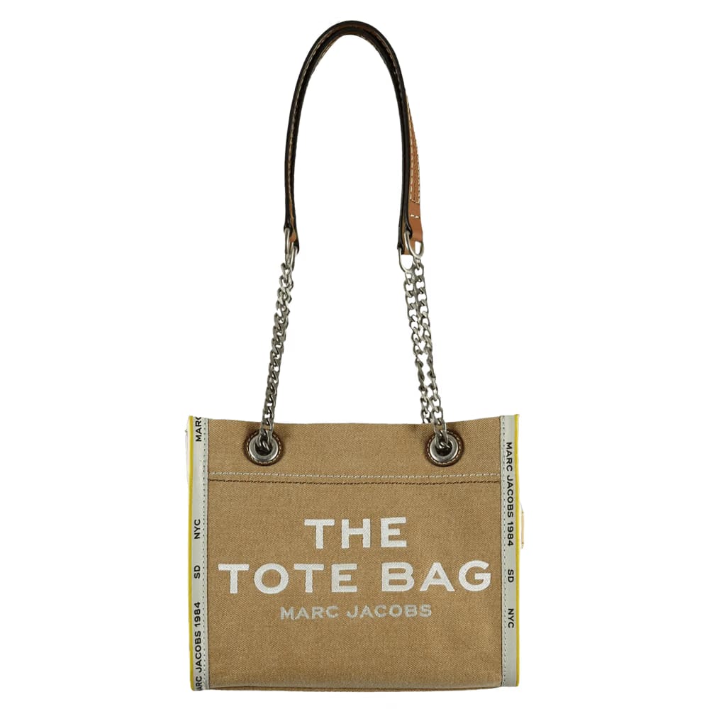 Marc Jacobs The Small Denim Chain Tote Bag Beige