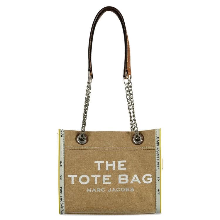 Marc Jacobs The Small Denim Chain Tote Bag Beige