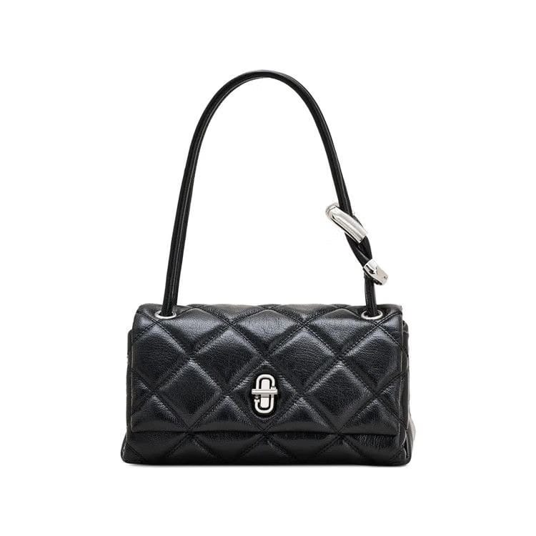 Marc Jacobs Mini Quilted Leather Dual Shoulder Bag Black